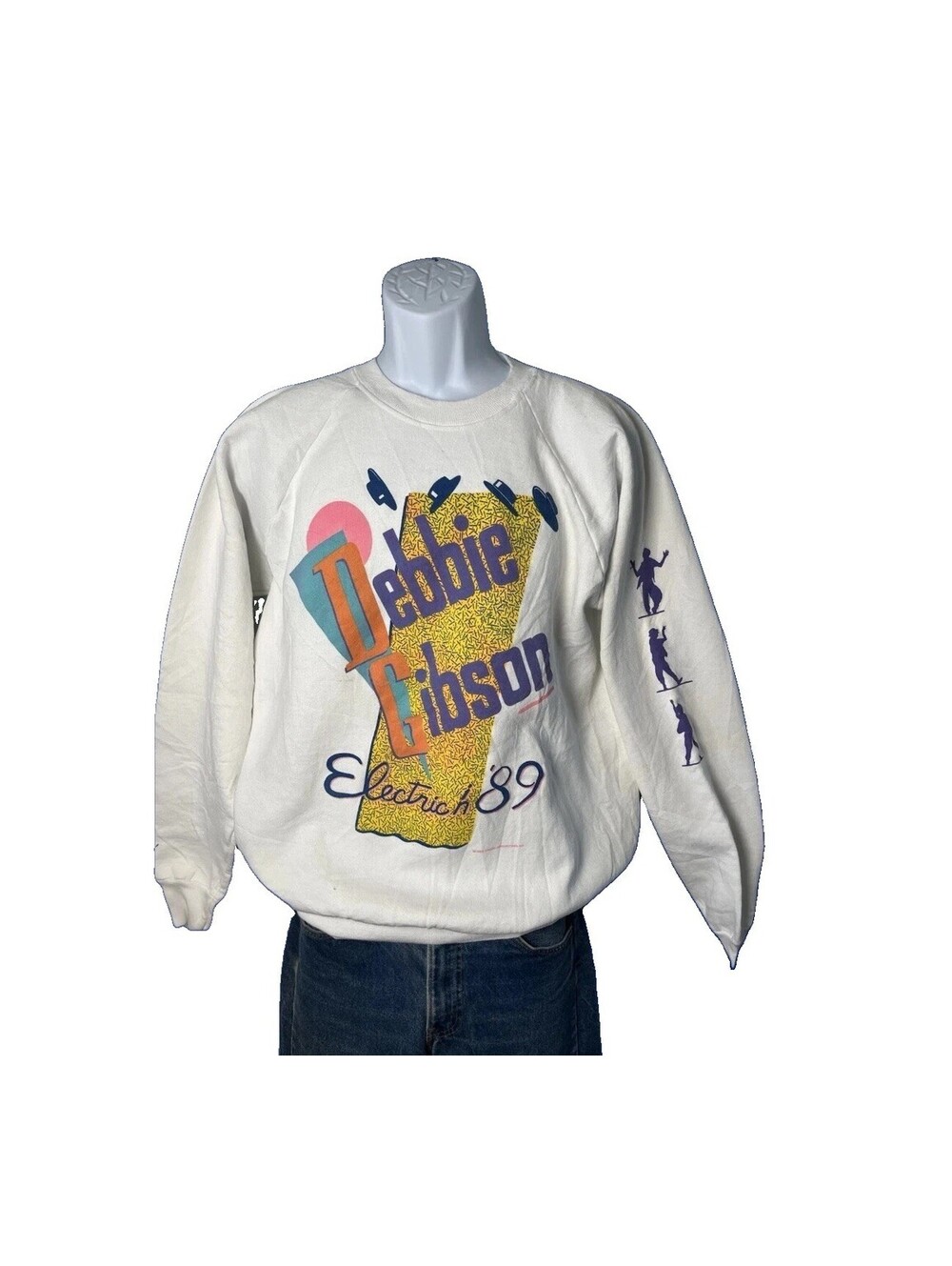Vintage 1989 Debbie Gibson Electric 89’ White Graphic Sweatshirt XL